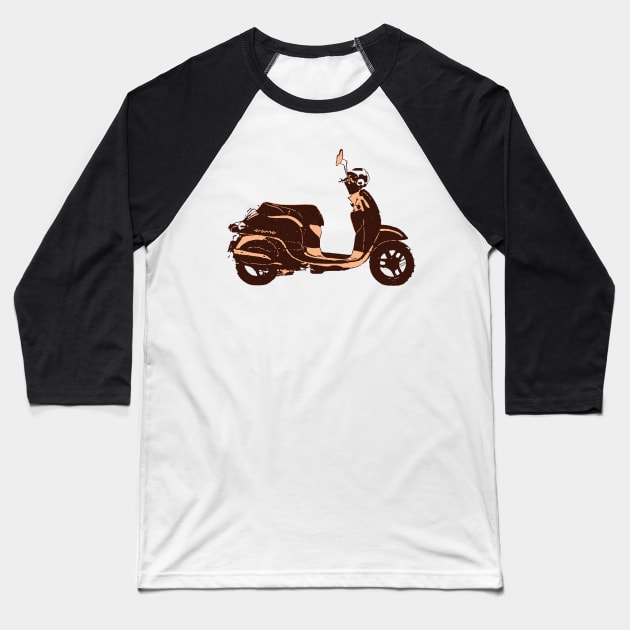 Retro Vintage Scooter Baseball T-Shirt by YTdesign